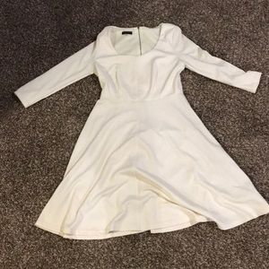 Venus Off White 3/4 Length Sleeve Dress
